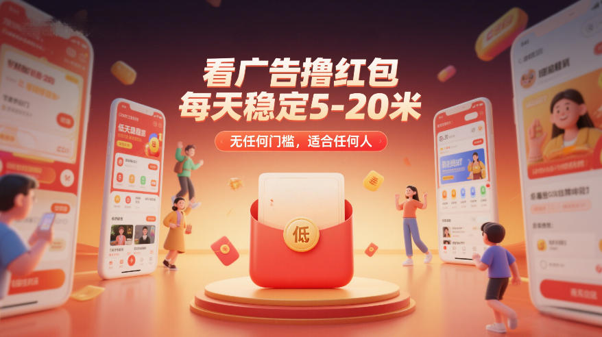 看广告撸红包，每天稳定5-20米，无任何门槛，适合任何人-禾谷轻创网