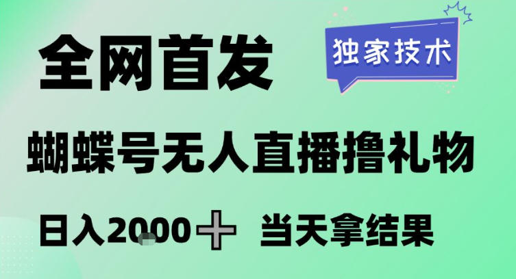 2026最新蝴蝶号无人直播掘金，独家技术，全网首发小白做了一个月收益3W，长期稳定可做【揭秘】-禾谷轻创网