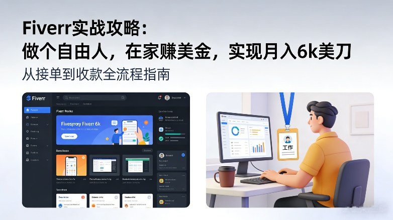Fiverr实战攻略，做个自由人，在家賺美金，实现月入6k美刀-禾谷轻创网