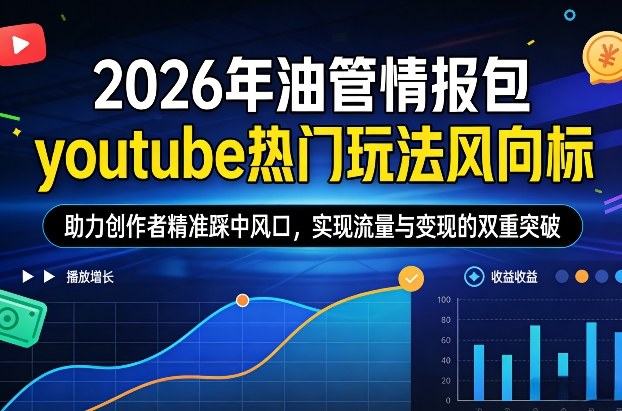 2026年油管情报包，youtube热门玩法风向标，助力创作者精准踩中风口，实现流量与变现的双重突破-禾谷轻创网