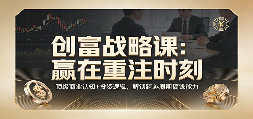 《创富战略课：赢在重注时刻》顶级商业认知+投资逻辑，解锁跨越周期搞钱能力-禾谷轻创网