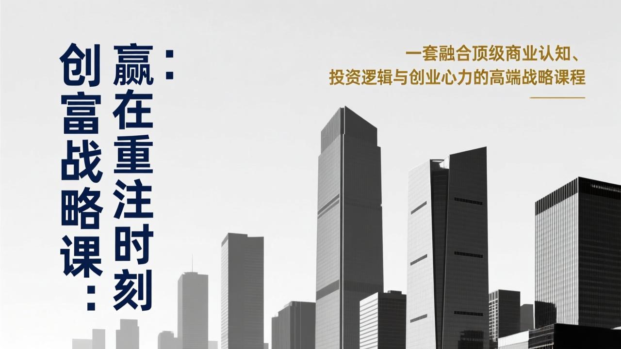 《创富战略课：赢在重注时刻》一套融合顶级商业认知、投资逻辑与创业心力的高端战略课程-禾谷轻创网