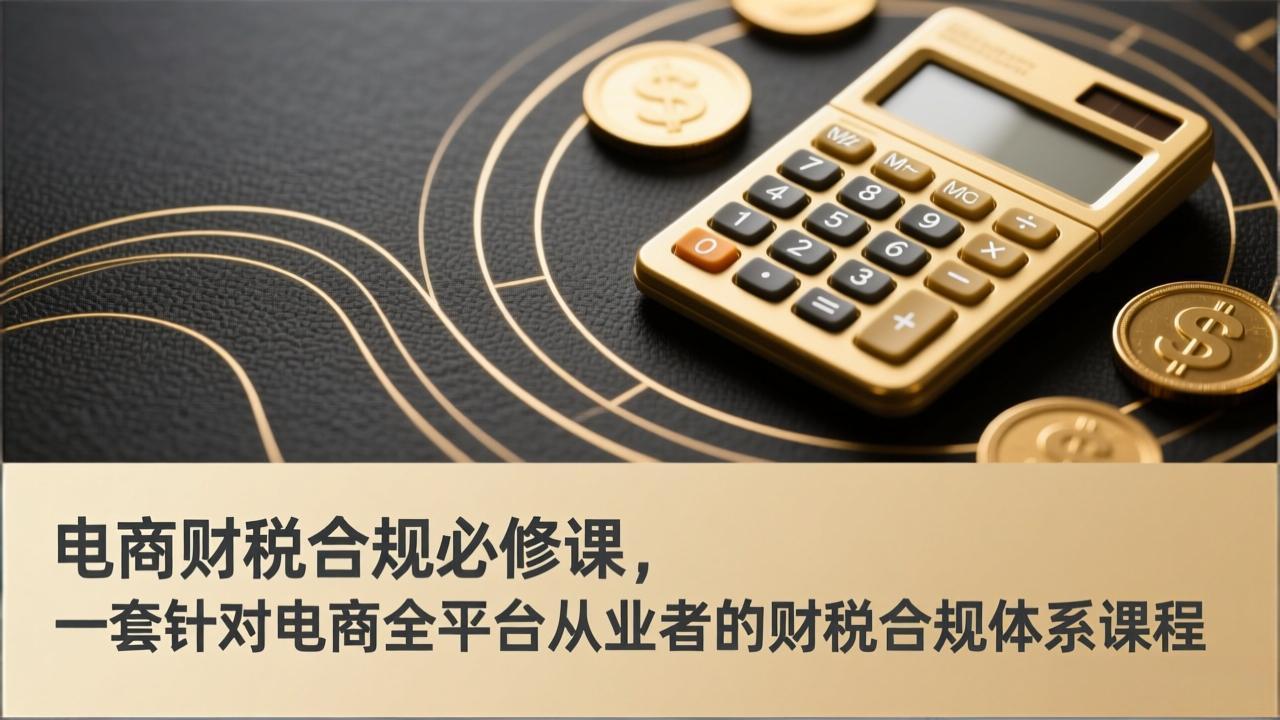 电商财税合规必修课，是一套针对电商全平台从业者的财税合规体系课程-禾谷轻创网