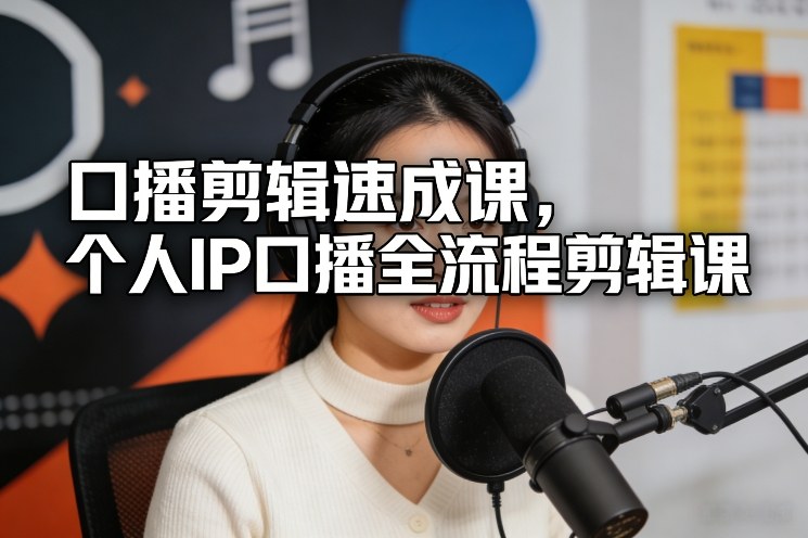 口播剪辑速成课，个人IP口播全流程剪辑课-禾谷轻创网