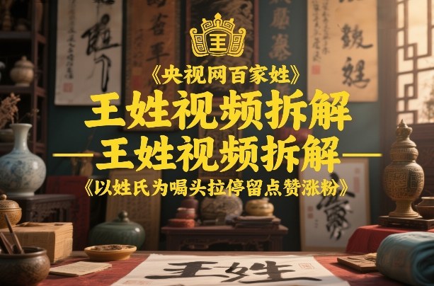 央视网百家姓–王姓视频拆解，以姓氏为噱头拉停留点赞涨粉-禾谷轻创网