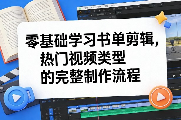 零基础学习书单剪辑，热门视频类型的完整制作流程(更新2026)-禾谷轻创网