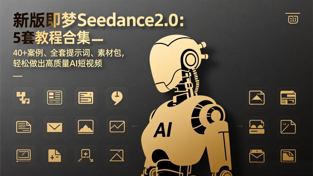 新版即梦Seedance2.0：5套教程合集，40+案例、全套提示词、素材包，轻松做出高质量AI短视频-禾谷轻创网