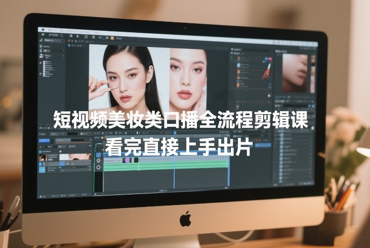 短视频美妆类口播全流程剪辑课，看完直接上手出片-禾谷轻创网