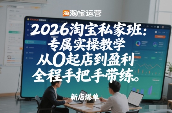 2026淘宝私家班：专属实操教学，从0起店到盈利，全程手把手带练(更新)-禾谷轻创网