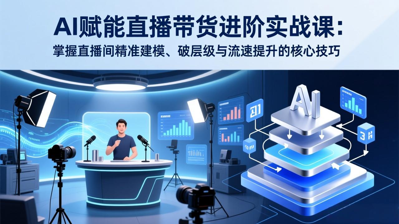 AI赋能直播带货进阶实战课：掌握直播间精准建模、破层级与流速提升的核心技巧-禾谷轻创网