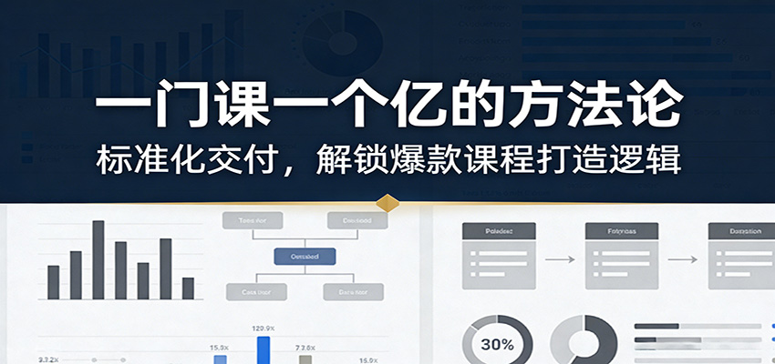 一门课一个亿的方法论：标准化交付，解锁爆款课程打造逻辑-禾谷轻创网