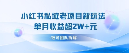 小红书私域项目新玩法,单月变现过W+-禾谷轻创网