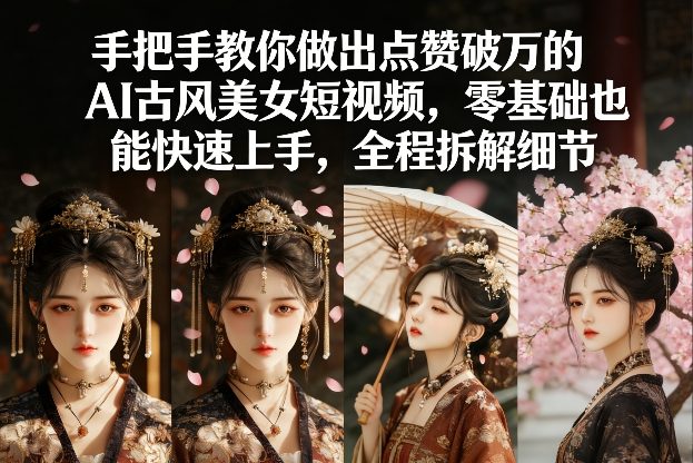 手把手教你做出点赞破万的AI古风美女短视频，零基础也能快速上手，全程拆解细节-禾谷轻创网
