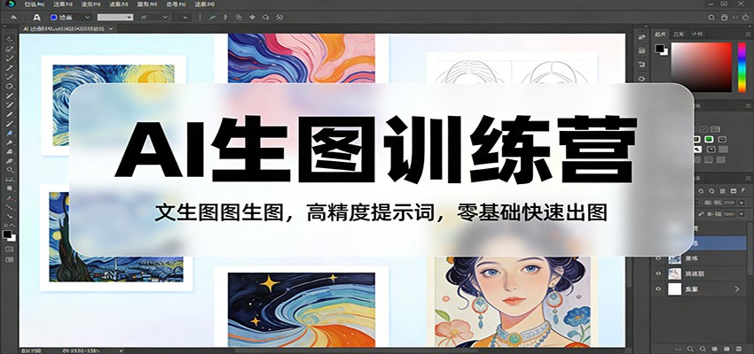 AI生图训练营：文生图图生图，高精度提示词，零基础快速出图-禾谷轻创网