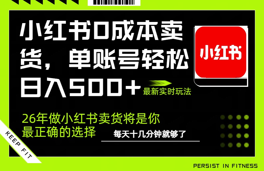 小红书0成本AI卖货，单账号轻松日入500+，完全托管AI，可矩阵放大-禾谷轻创网