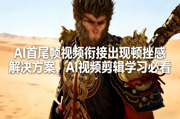 AI首尾帧视频衔接出现顿挫感解决方案，AI视频剪辑学习必看-禾谷轻创网