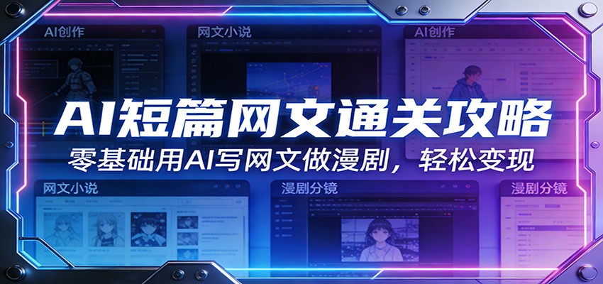 AI短篇网文通关攻略：零基础用AI写网文做漫剧，轻松变现-禾谷轻创网
