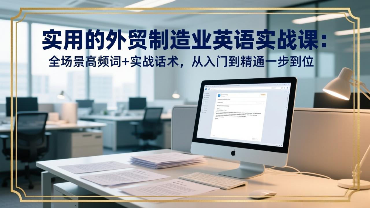 实用的外贸制造业英语实战课：全场景高频词+实战话术，从入门到精通一步到位-禾谷轻创网