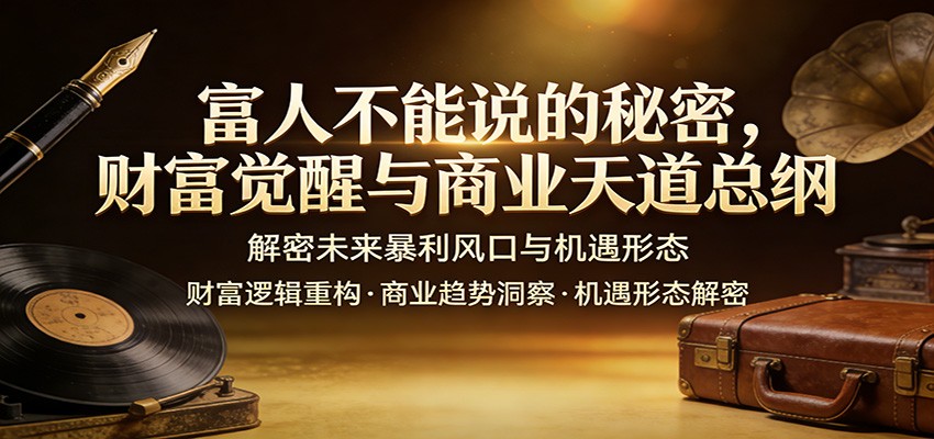 富人不能说的秘密，财富觉醒与商业天道总纲，解密未来暴利风口与机遇形态-禾谷轻创网