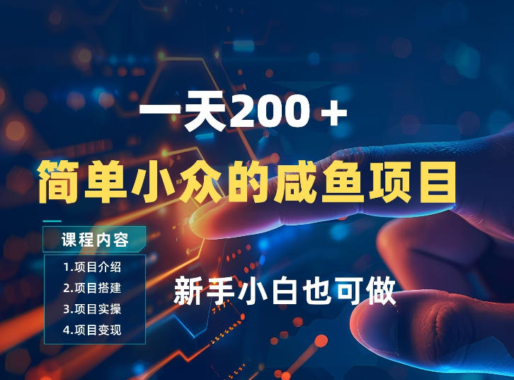 一天收入2张，一个简单小众的咸鱼项目，0门槛小白也能做-禾谷轻创网