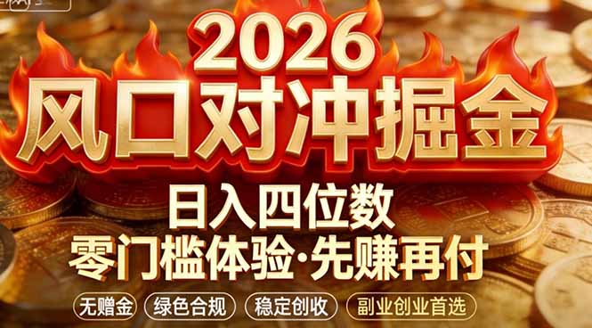 2026美金对冲套利，无赠金对冲策略保驾护航，低门槛易上手实操。单人单日收益2000+-禾谷轻创网