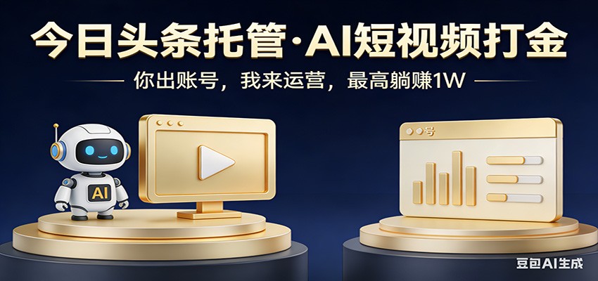 头条号AI托管，我提供作品，你提供账号，每天5分钟发布，小白躺赚3000+-禾谷轻创网