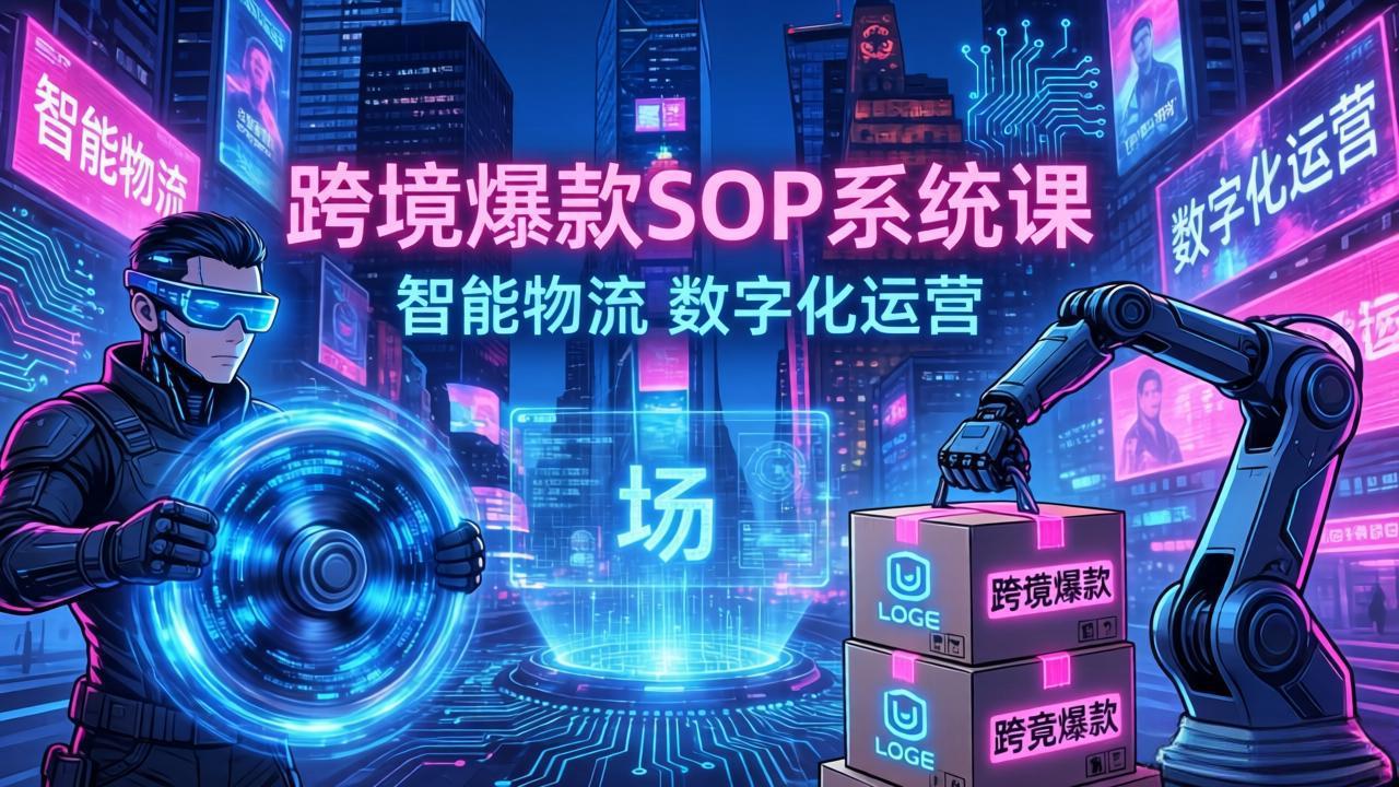 跨境爆款SOP系统课，“内容飞轮+精准投放+AI自动化”为核心，拆解“人×货×场”黄金公式-禾谷轻创网