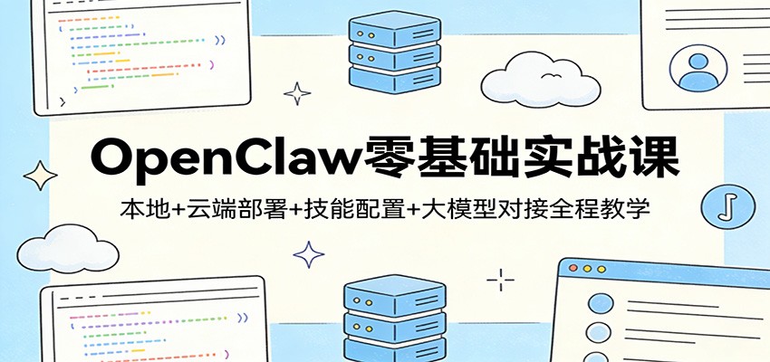 OpenClaw零基础实战课：本地+云端部署+技能配置+大模型对接全程教学-禾谷轻创网