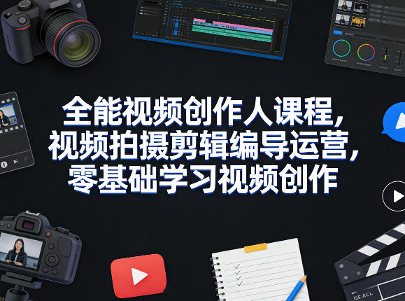 全能视频创作人课程，视频拍摄剪辑编导运营，零基础学习视频创作(更新2026年3月)-禾谷轻创网