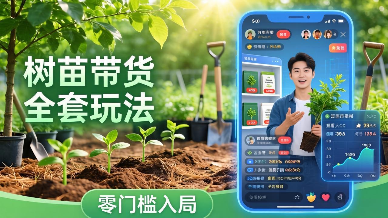 视频号AI树苗带货全套玩法：零门槛入局，掌握豆包、千问等AI工具制作树苗视频的全套流程-禾谷轻创网