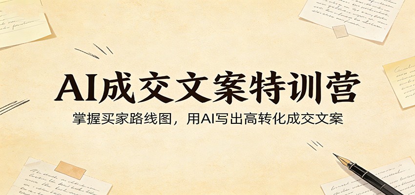 AI成交文案特训营：掌握买家路线图，用AI写出高转化成交文案-禾谷轻创网