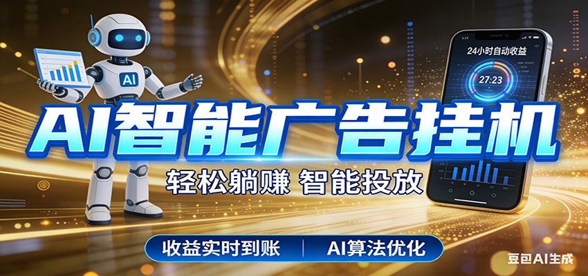 智能广告挂机新时代，利用碎片化时间实现稳定被动收益，AI帮你持续盈利-禾谷轻创网