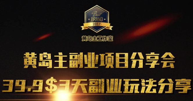 黄岛主副业分享会1期：3天3个副业玩法，速度上车-禾谷轻创网