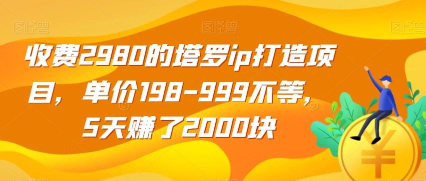 收费2980的塔罗ip打造项目，单价198-999不等，5天赚了2000块【揭秘】-禾谷轻创网