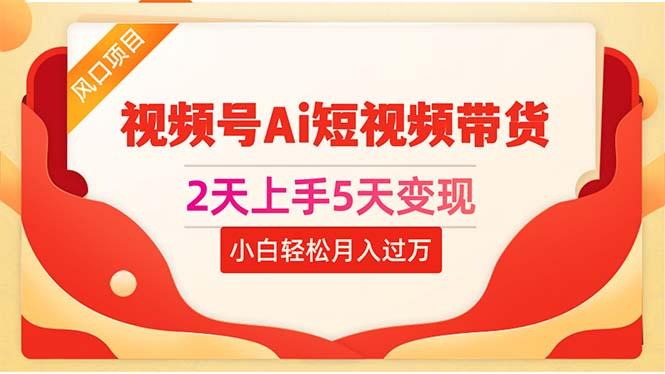 2天上手5天变现视频号Ai短视频带货0粉丝0基础小白轻松月入过万-禾谷轻创网