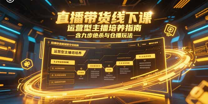 直播带货线下课，运营型主播培养指南，含九步绝杀与仓播玩法-禾谷轻创网
