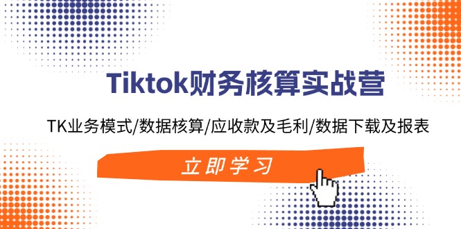 Tiktok财务核算实战营：TK业务模式/数据核算/应收款及毛利/数据下载及报表-禾谷轻创网