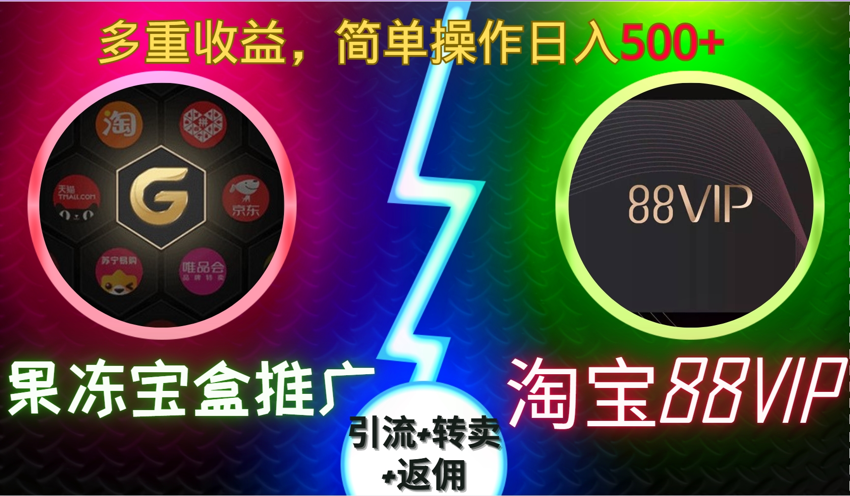 果冻宝盒推广88VIP，引流+转卖+返佣，多重收益，简单操作日入5张【揭秘】-禾谷轻创网
