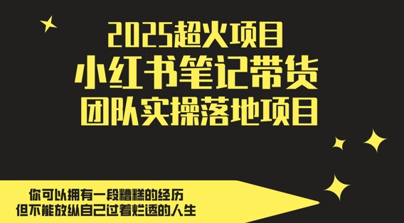 2025超火项目，副业最佳选择，小红书笔记带货团队实操落地项目，，轻松日入5张-禾谷轻创网