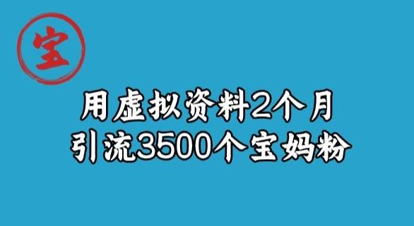宝哥虚拟资料项目，2个月引流3500个宝妈粉-禾谷轻创网