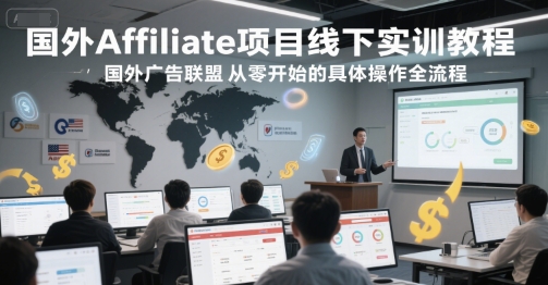 国外Affiliate项目线下实训教程，国外广告联盟从零开始的具体操作全流程-禾谷轻创网
