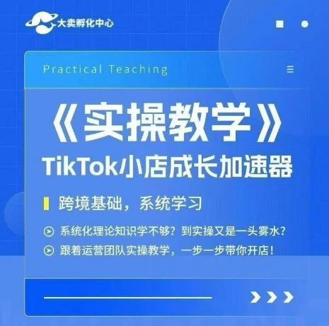 大卖家孵化中心TikTok实操课，TikTok小店成长加速器，跨境基础系统学习，一步一步带你开店-禾谷轻创网