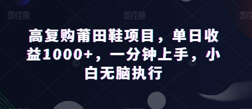高复购莆田鞋项目，单日收益1000+，一分钟上手，小白无脑执行-禾谷轻创网