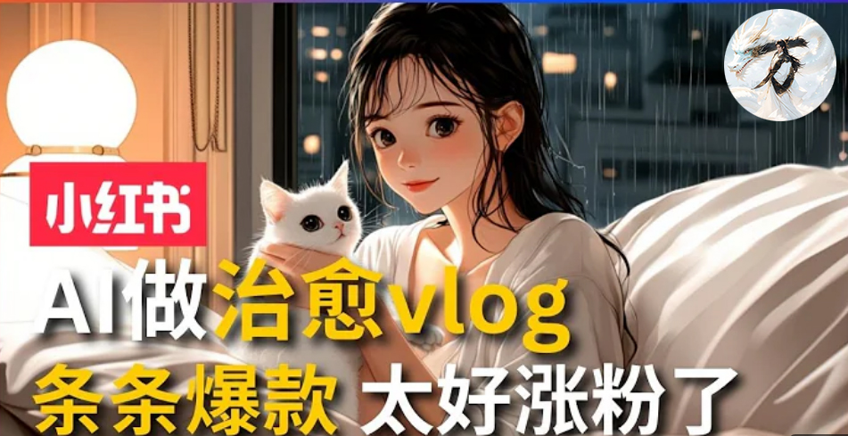 AI治愈系vlog动画视频，小红书1个月轻松涨粉破万，商单报价1500+日入2000+-禾谷轻创网