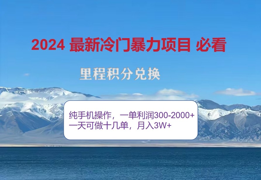 2024惊爆冷门暴利，里程积分最新玩法，高爆发期，一单300+—2000+-禾谷轻创网