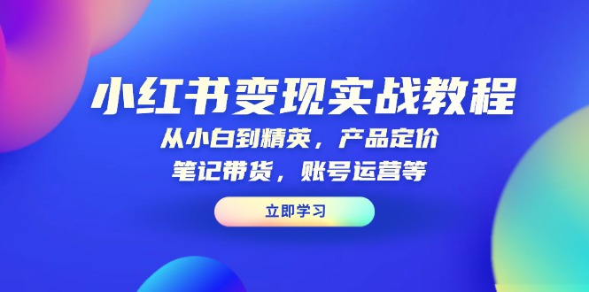小红书变现实战教程：从小白到精英，产品定价，笔记带货，账号运营等-禾谷轻创网