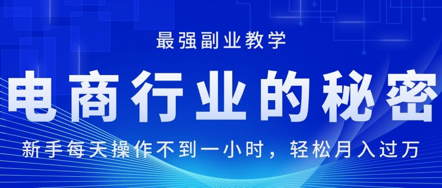 电商行业的秘密，新手每天操作不到一小时，月入过万轻轻松松，最强副业…-禾谷轻创网
