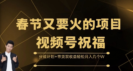 春节又要火的项目视频号祝福，分成计划+带货双收益，轻松月入几个W【揭秘】-禾谷轻创网