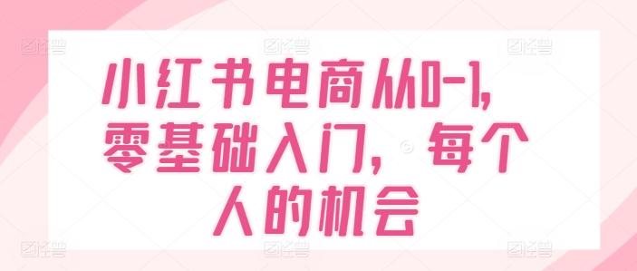 小红书电商从0-1，零基础入门，每个人的机会-禾谷轻创网