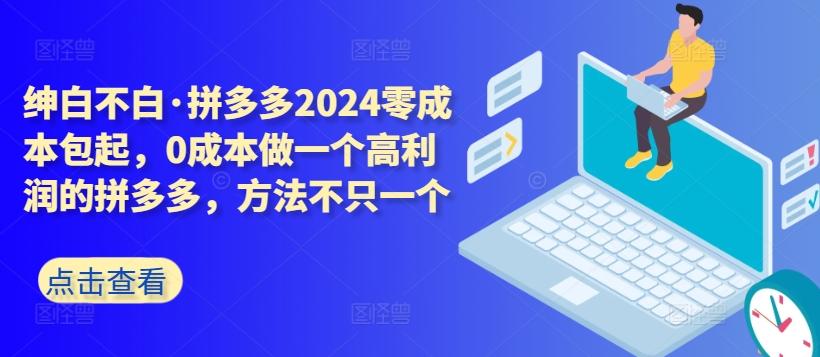 拼多多2024零成本包起，0成本做一个高利润的拼多多，方法不只一个-禾谷轻创网
